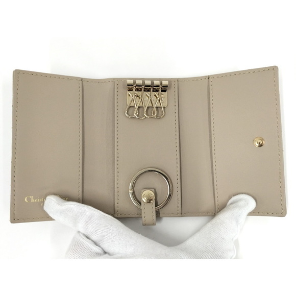 Dior Key Beige Case  Leather Cannage Lady - Picture 1 of 10